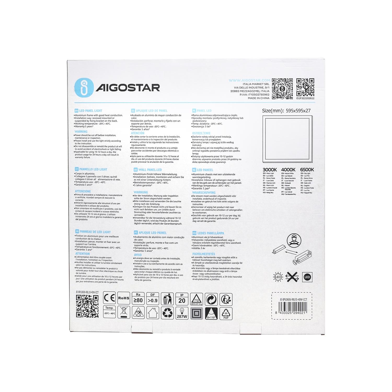 Podświetlany panel LED ze ściemniaczem 40W