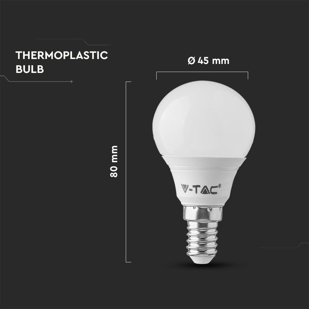 4.5W P45 Żarówka LED, Barwa:4000K, Trzonek:E14, Opakowanie: 6szt., VTAC, SKU 212734