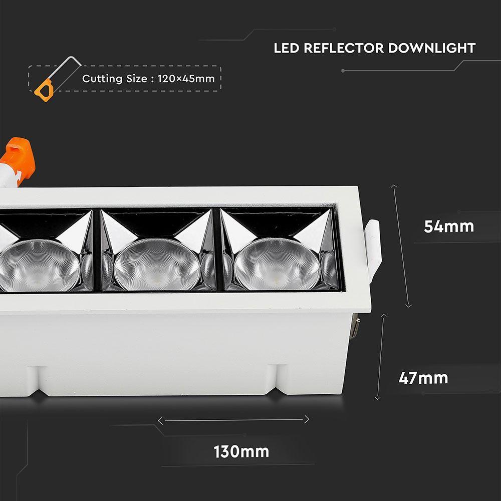 12W Oprawa wpuszczana reflektor LED, Chip SAMSUNG, Barwa:2700K, Kąt 12', VTAC, SKU 975