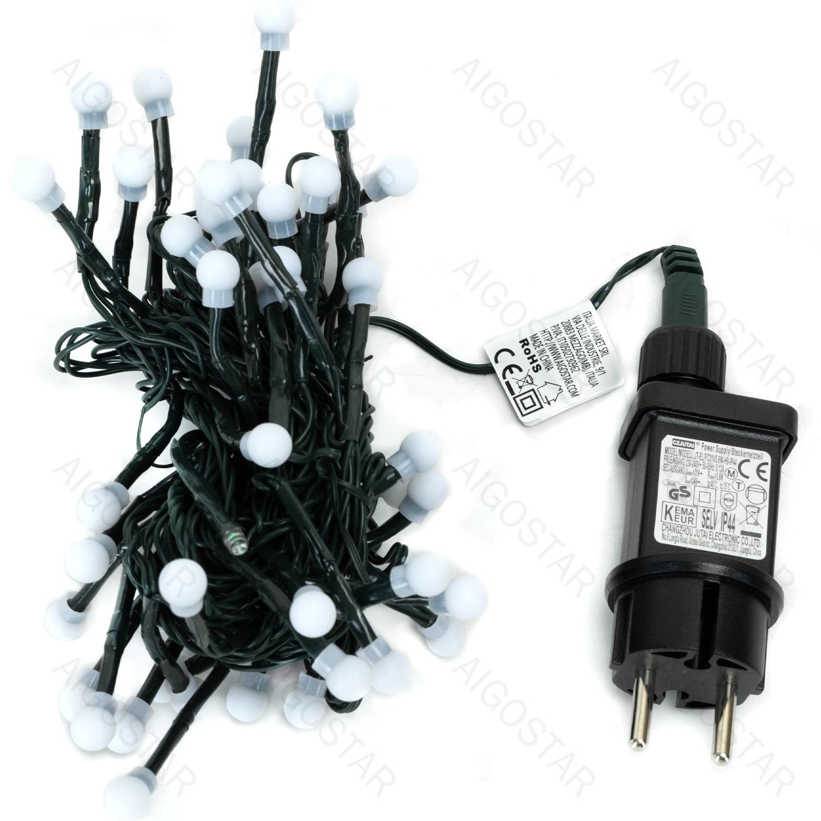 Low Voltage Firecracker String Lights-RGBY-3M+5M-50LED-10CM/LED-green black wire-8blink+time+IP44