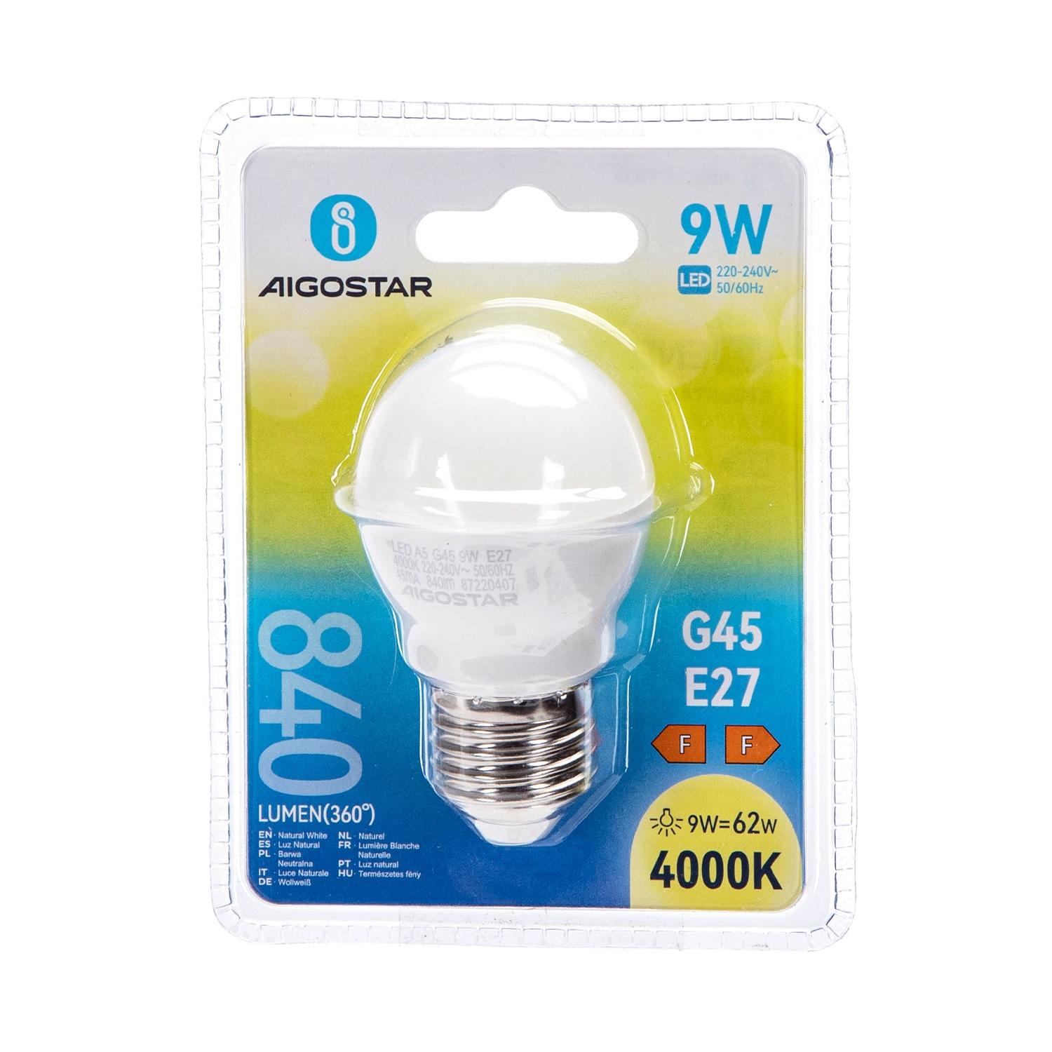 LED E27 9W G45