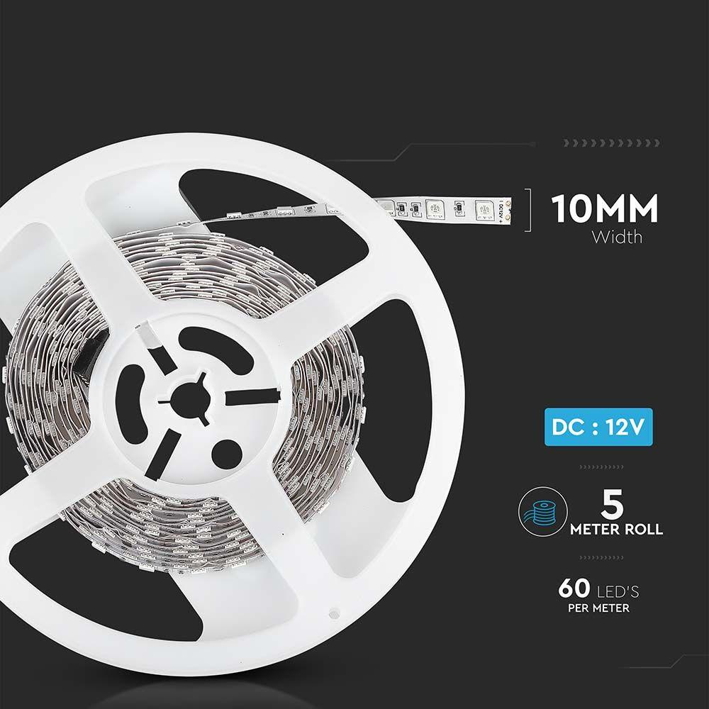 VT-5050 60 11W/M LED STRIP LIGHT 6400K IP20 (5M/ROLL)(PRICE PER M)