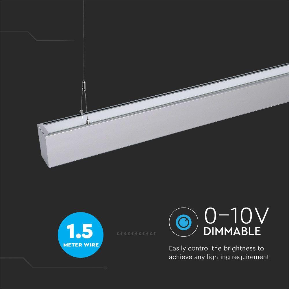 VT-7-60 60W LED LINEAR (UP-DOWN) SUSPENSION LIGHT SAMSUNG CHIP 4000K-SILVER BODY