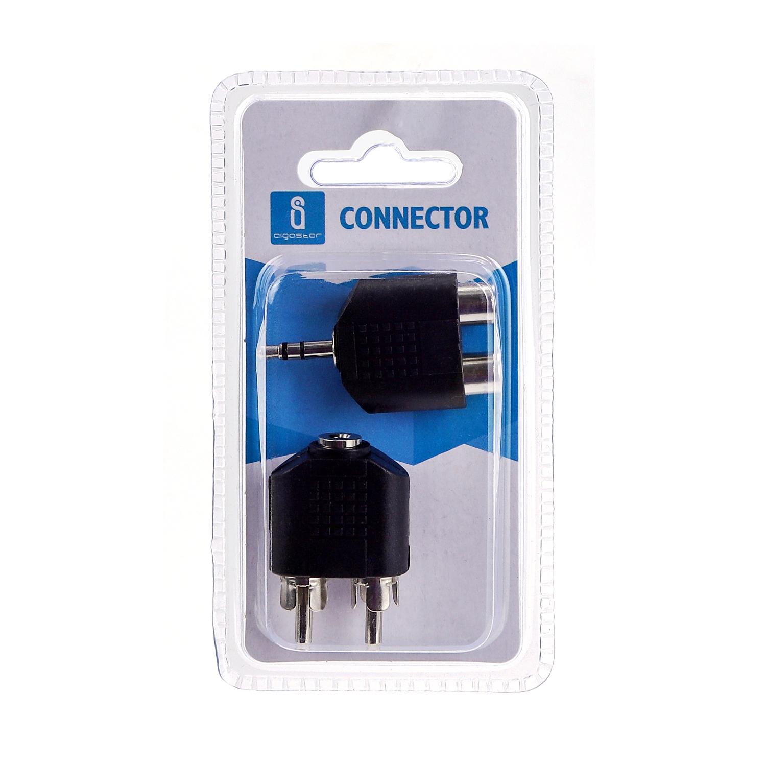 Audio/Video Connector 3.5 Dual Channel Female to 2*RCA Male & 3.5 Male to 2*RCA Female Black