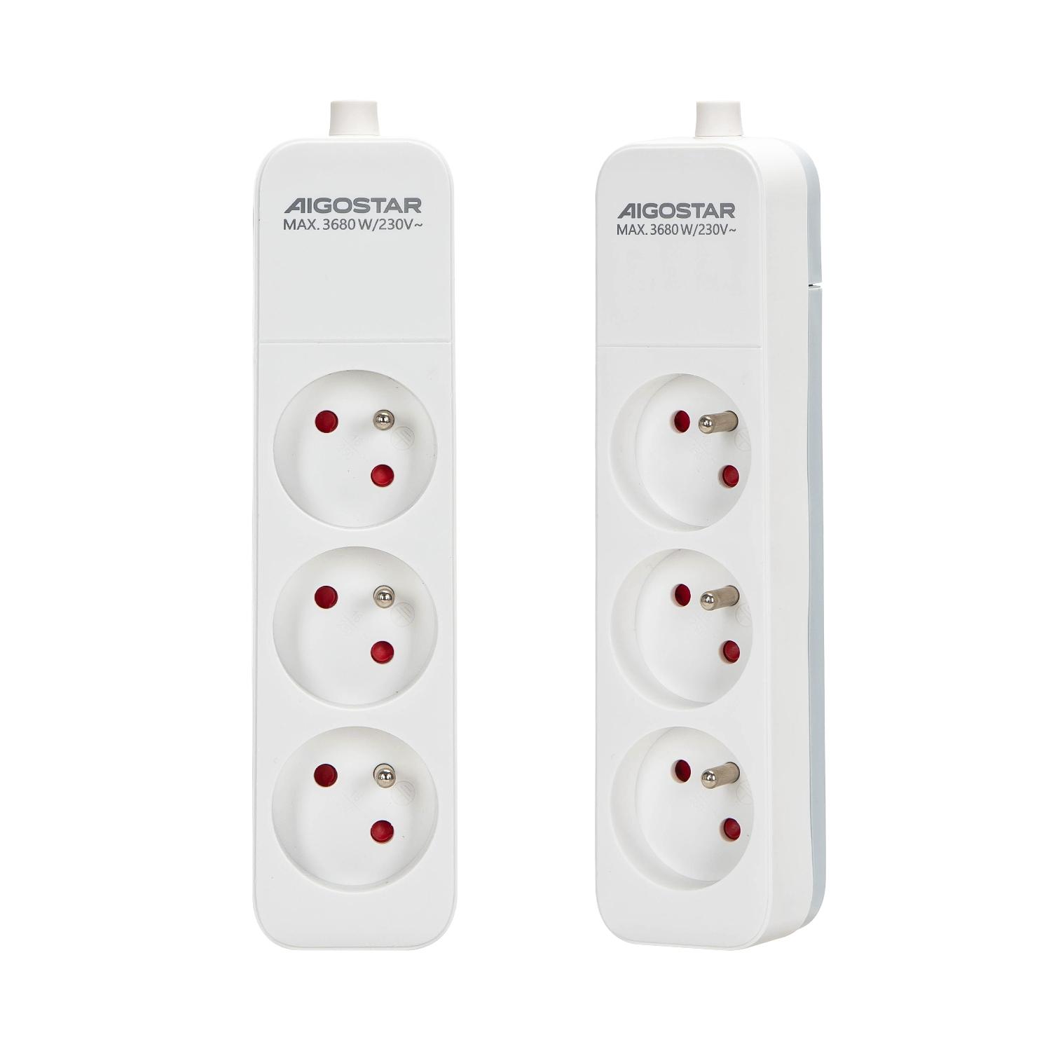 Power strips 3-way White and Gray