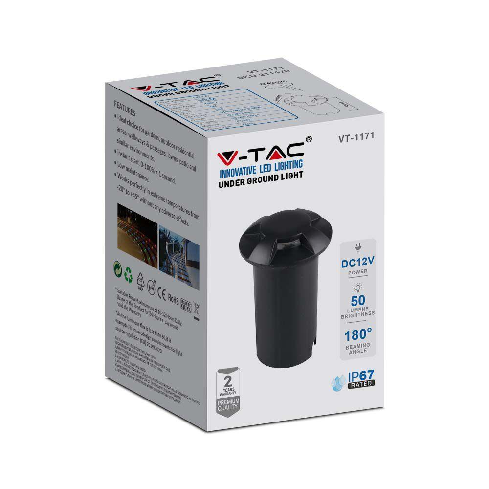 VT-1171 1W LED UNDERGROUND LIGHT 3000K BLACK