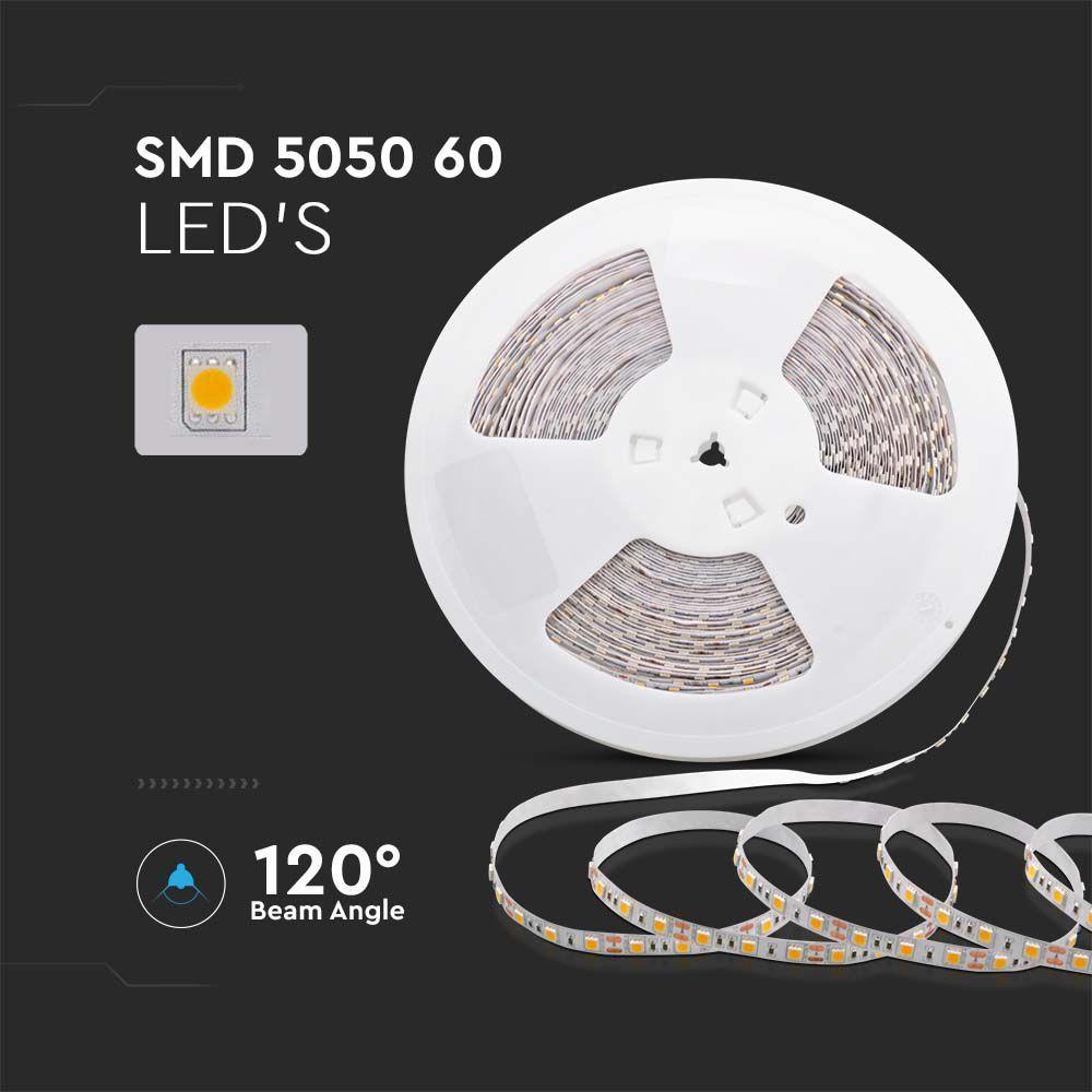 VT-5050 60 11W/M LED STRIP LIGHT 3000K 24V IP20 DOUBLE PCB 30M ROLL