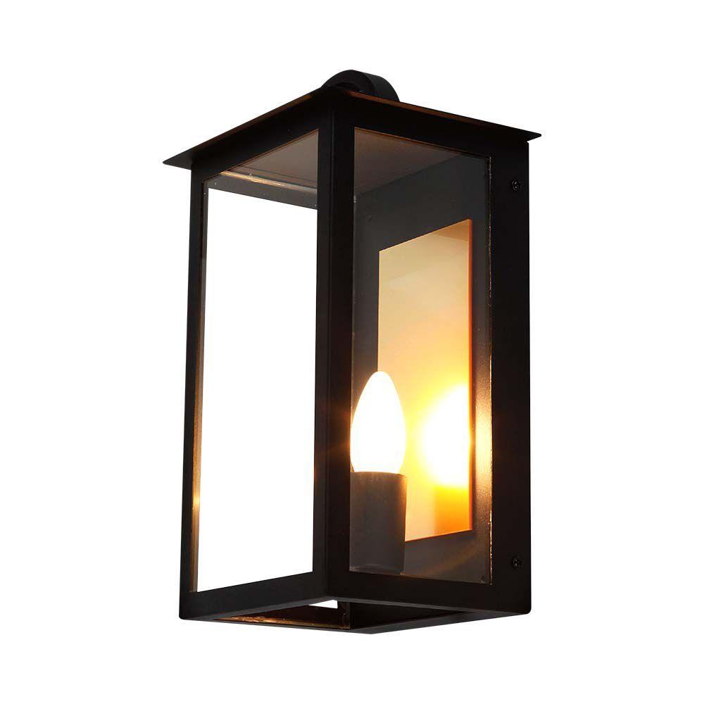 VT-1190 E14 OUTDOOR WALL LAMP HOLDER 200x168x350mm BLACK BODY IP65