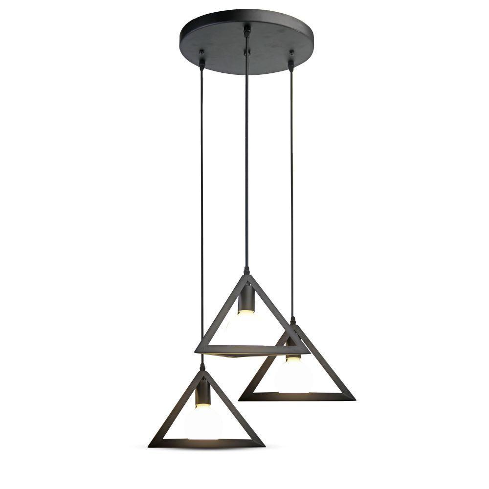 Lampa Wisząca, Geometryczna, Trzonek:E27, Czarny , VTAC, SKU 3927