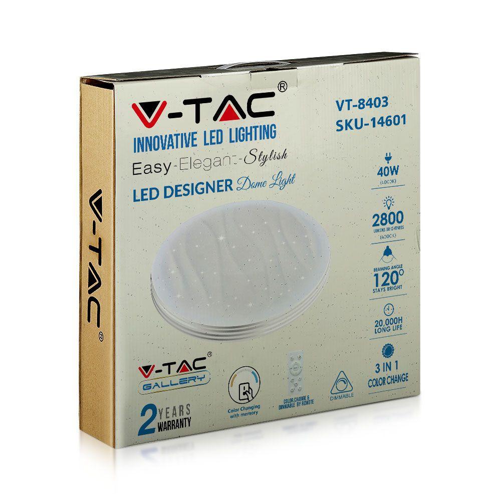 VT-8403 LED 20W/40W/20W DOMELIGHT-REMOTE CONTROL-CCT CHANGING -DIMMABLE-WAVE