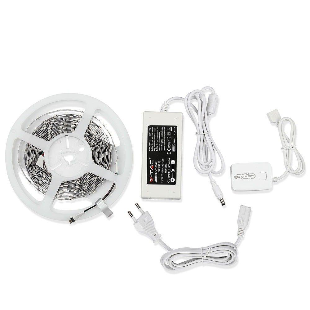 VT-5050 60 10W/M LED STRIP KIT(EU PLUG)COMPATIBLE WITH ALEXA & GOOGLE HOME RGB+W IP20- (5M/ROLL)