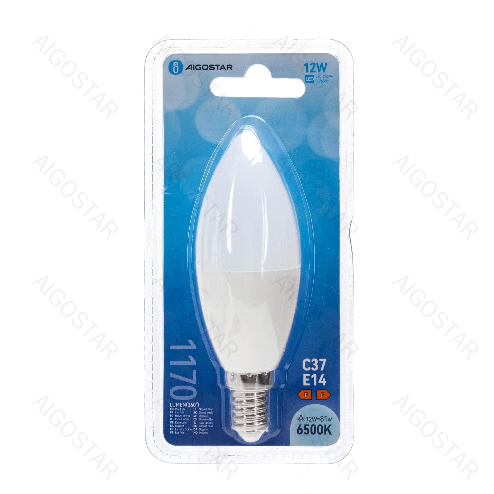 LED A5 C37 E14 12W 6500K