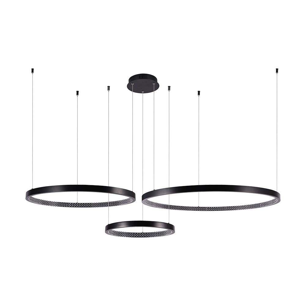 Lampa wisząca LED (40*60*80CM), Barwa: 3000K, Kryształowe akrylowe wnętrze, Obudowa: Czarna    , VTAC, SKU 10054