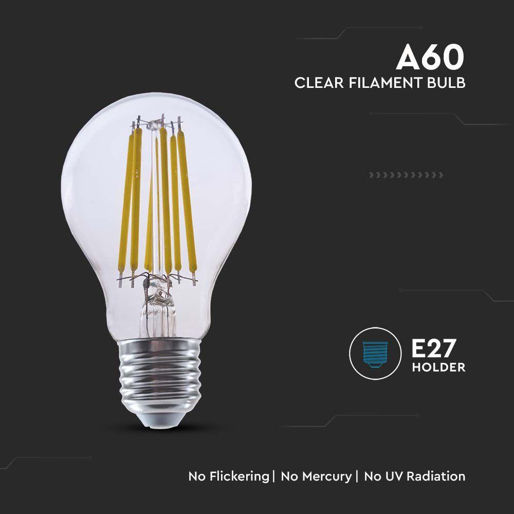 VT-2334 4W A60 FILAMENT BULB CLEAR COVER 3000K E27 210LM/W