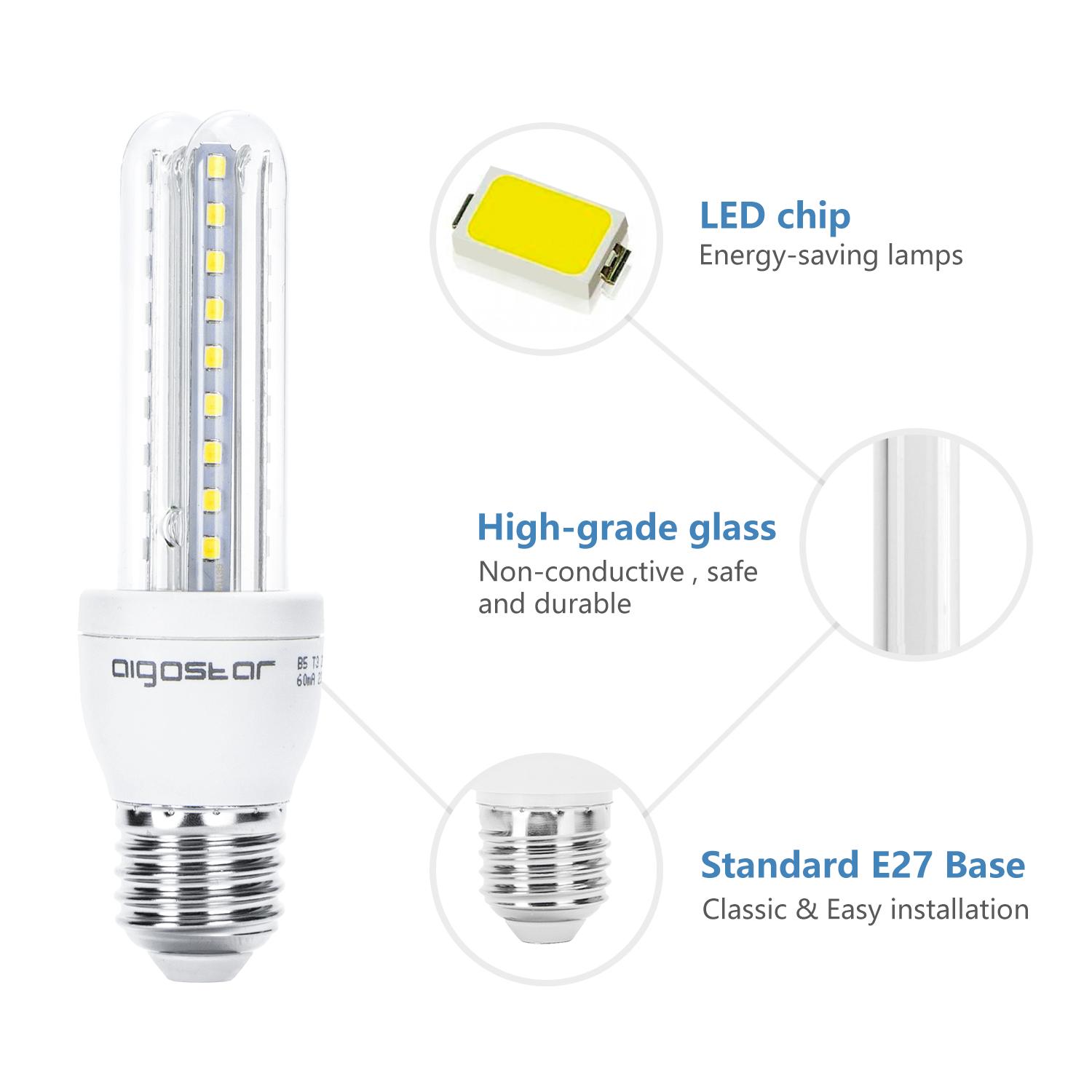 LED E27 8W U-tube