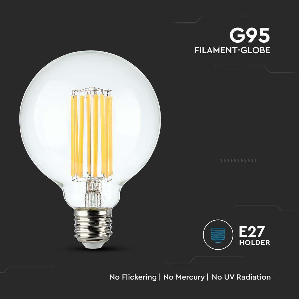 VT-2338 18W G95 LED FILAMENT BULB 3000K E27 135LM/W