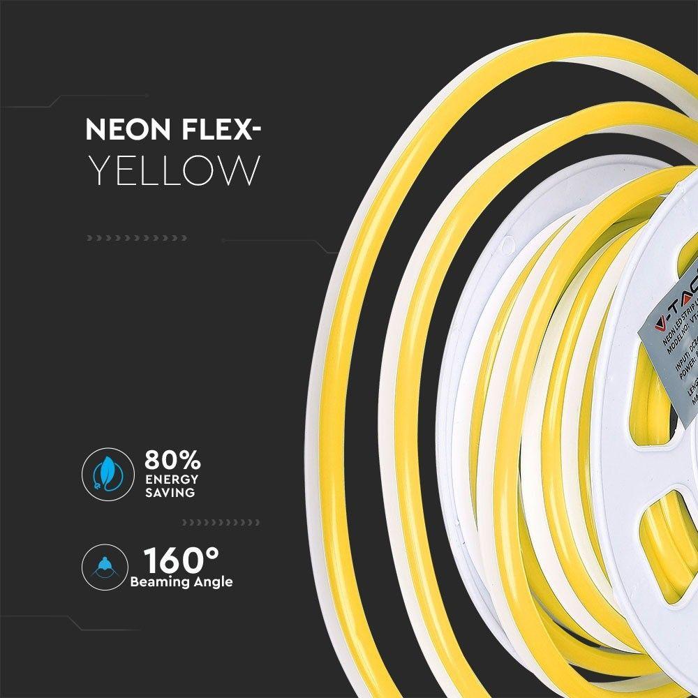 VT-555 8W/M NEON FLEX YELLOW 24V (10M/ROLL)(PRICE PER M)