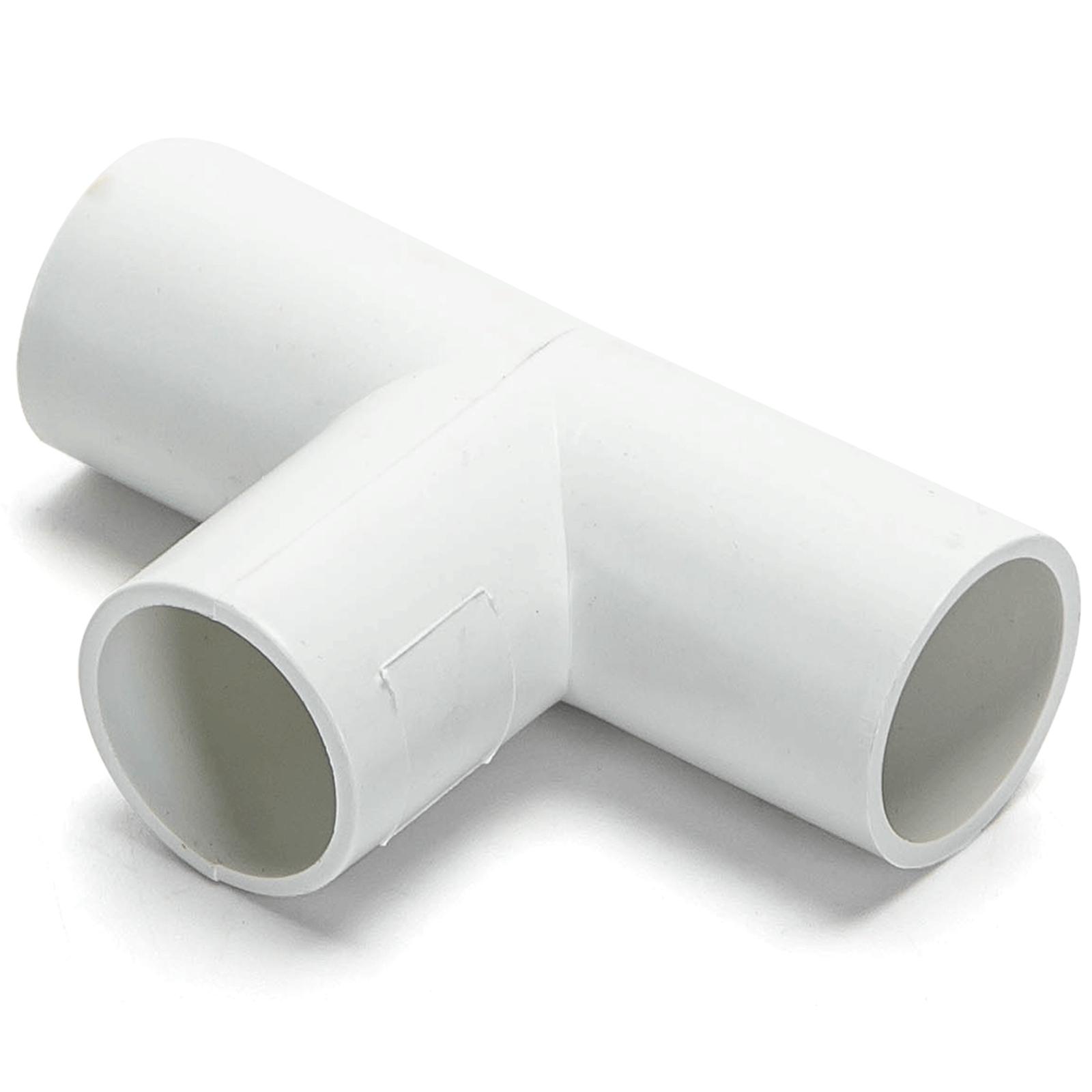 PVC Round Wire Duct Tee Bend White 16mm 4PCS