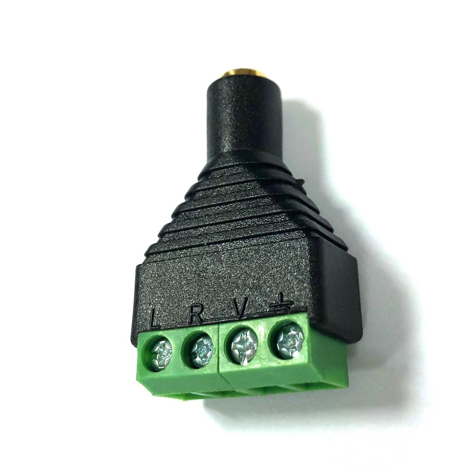 Screw Terminal 3.5MM Audio Male to AV Black & green