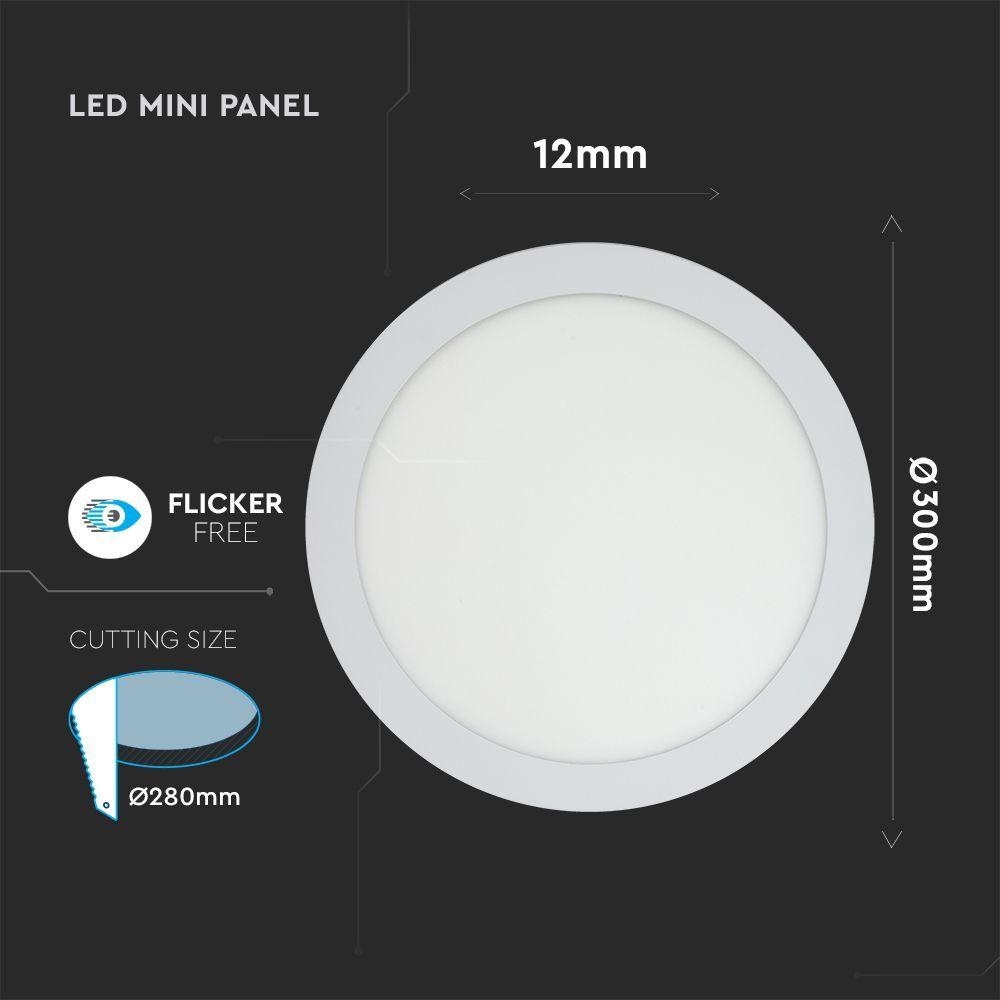 VT-2407 24W LED PREMIUM PANEL 3000K ROUND