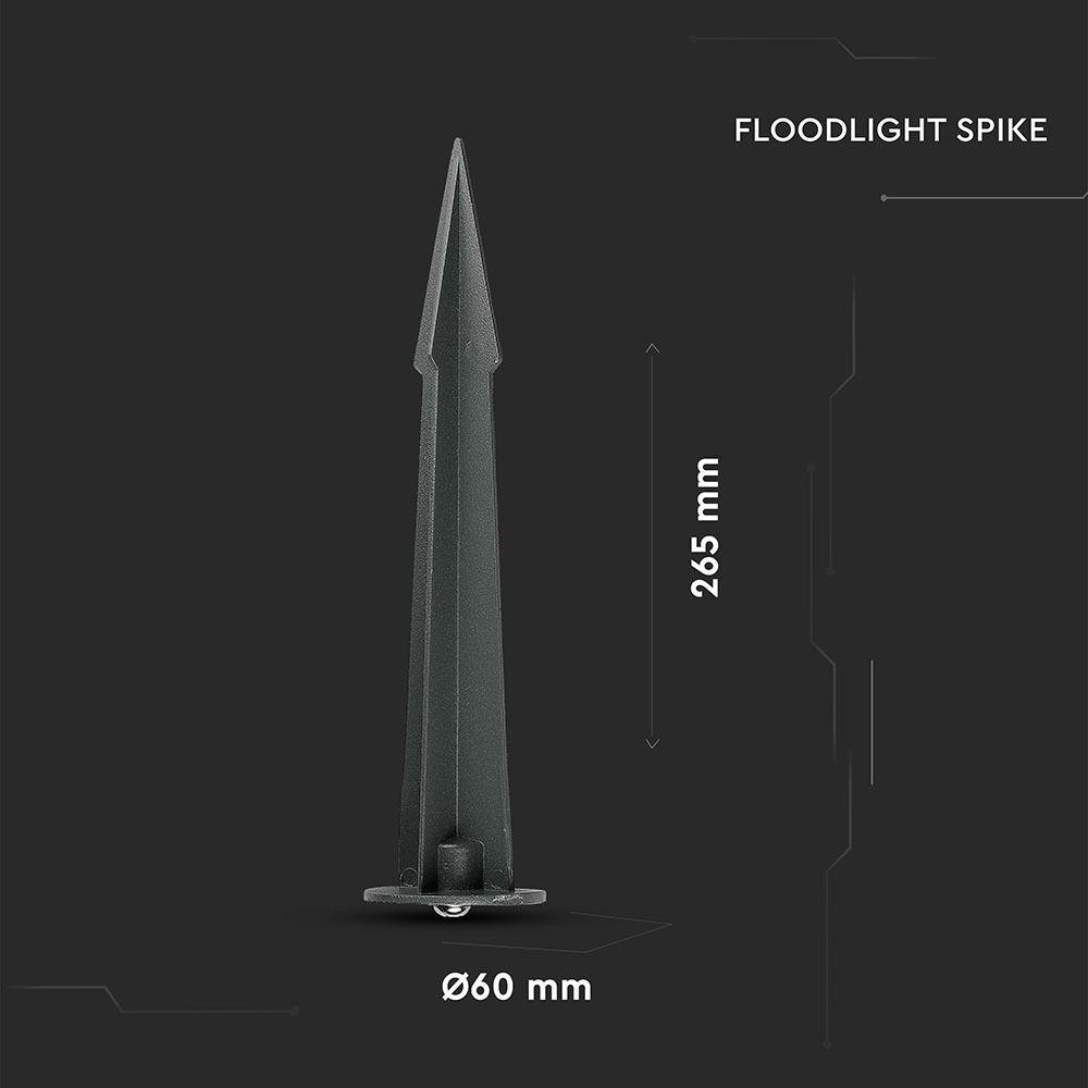 Uchwyt wbijany SPIKE, Obudowa: Szary, Wymiary:60 x 265, VTAC, SKU 7536