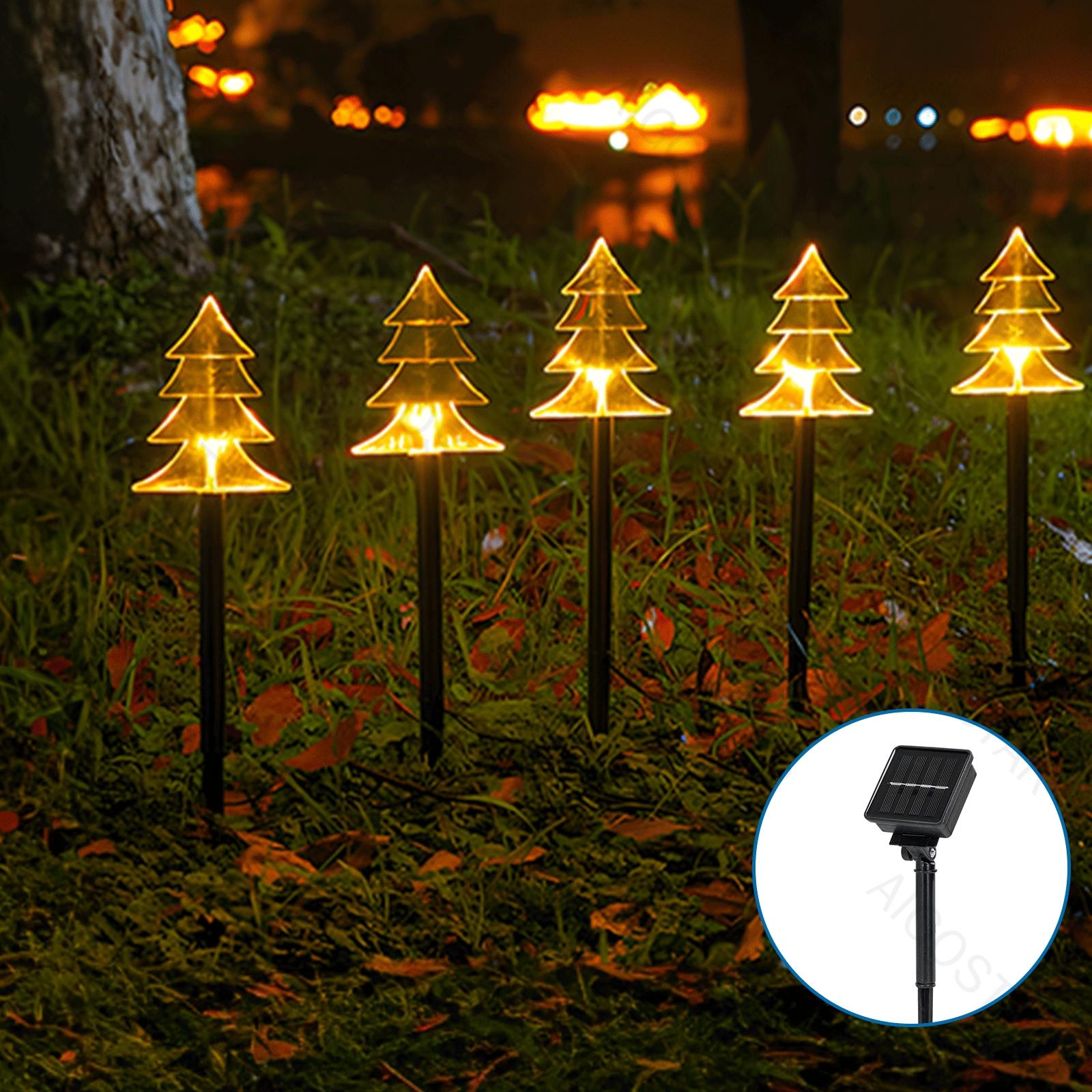 Solar Christmas tree ground-inserted light, warm white, 1m