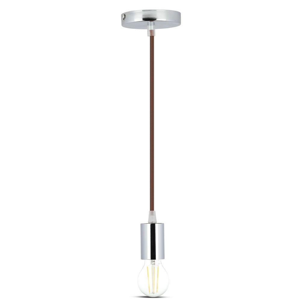 VT-7338 E27 CHROME METAL CUP PENDANT LIGHT-BROWN