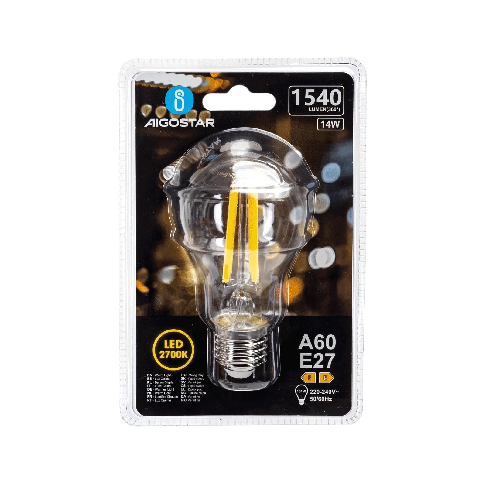 LED Filament Bulb (Clear) A60 E27 14W