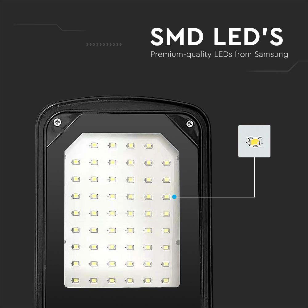 50W Lampa Uliczna LED, Barwa: 4000K, Obudowa: Czarna, VTAC, SKU 10208