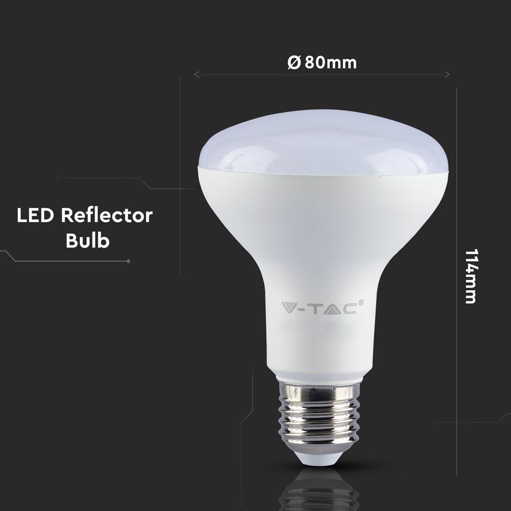 10W R80 Żarówka LED, Chip SAMSUNG, Barwa:6400K, Trzonek:E27, VTAC, SKU 137