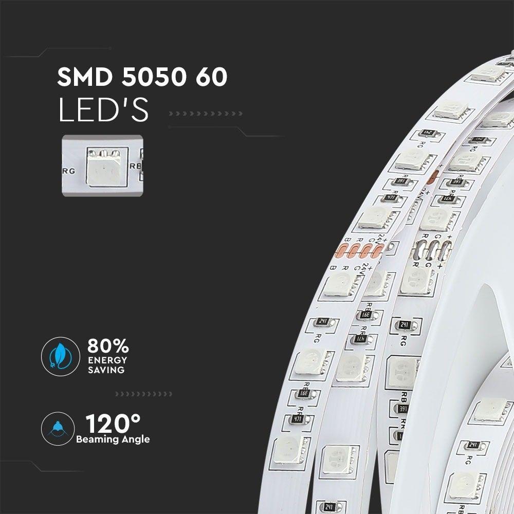 VT-5050-60 9W/M LED STRIP LIGHT RGB IP20 24V (10M/ROLL)(PRICE PER M)