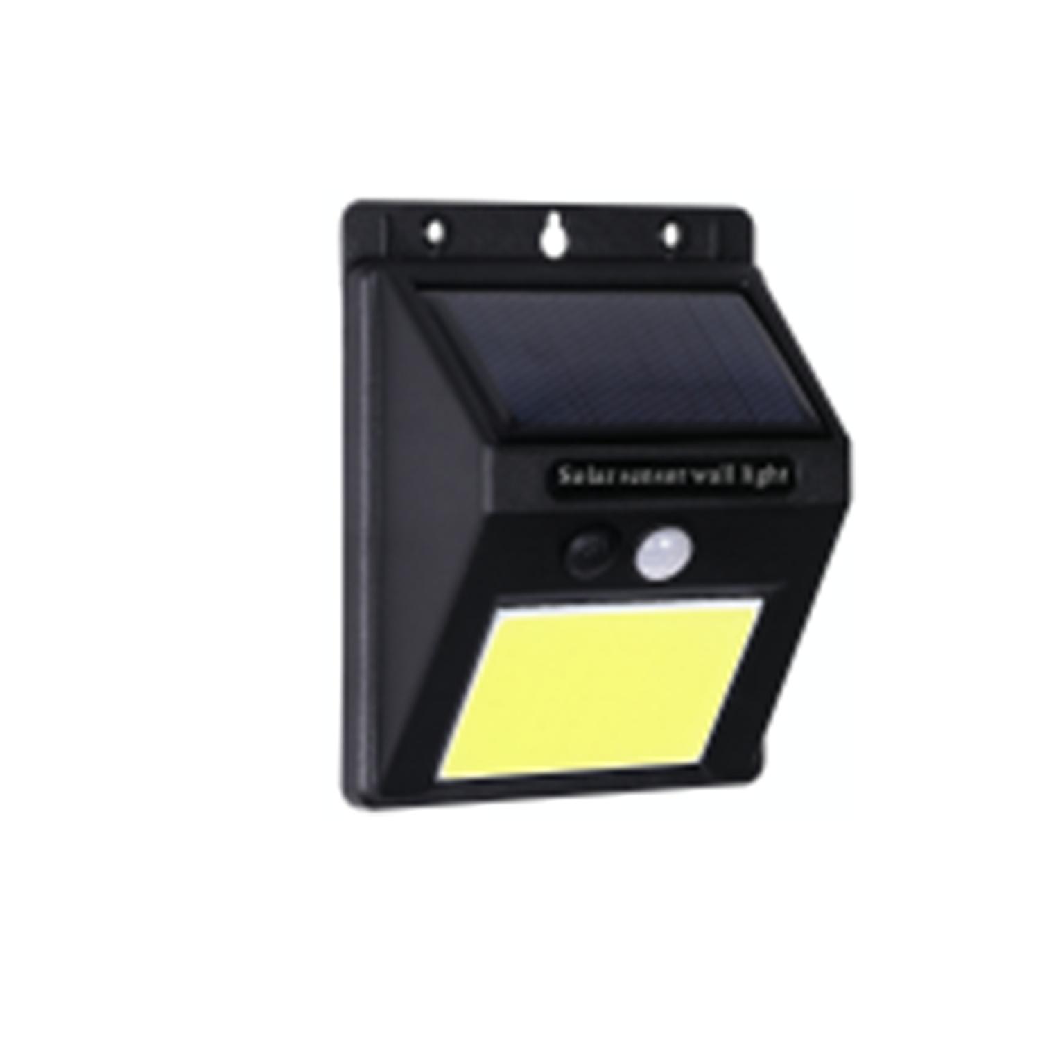 LED Solar Motion Sensor Wall Light COB Black 6500K