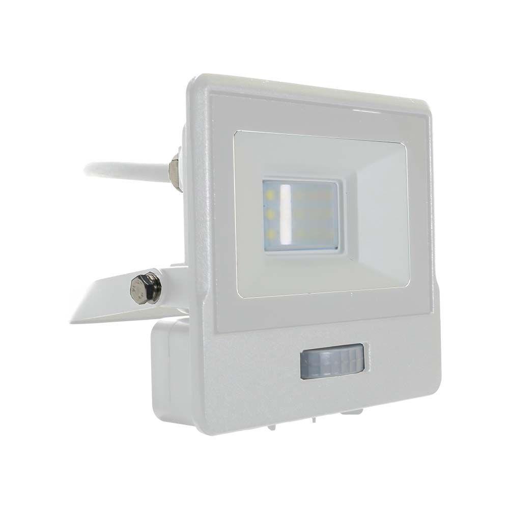 VT-118S-1 10W PIR SENSOR FLOODLIGHT SAMSUNG CHIP & 1M CABLE 4000K WHITE BODY