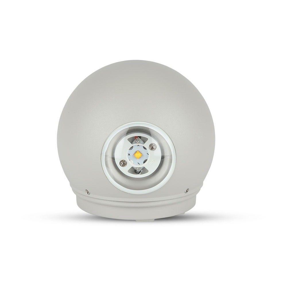 6W Lampa ścienna LED, Barwa:4000K, Obudowa: Szara, VTAC, SKU 8306