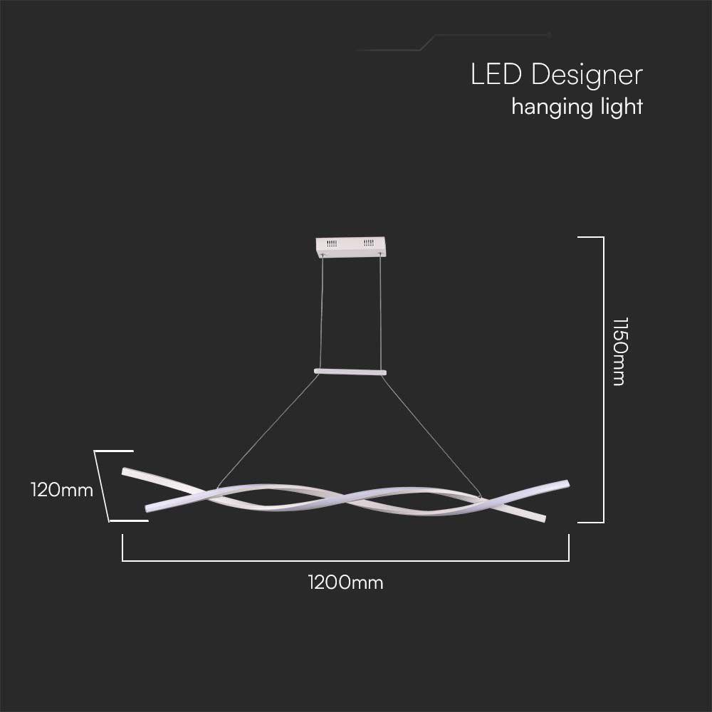 Lampa wisząca LED (120*100CM), Barwa: 3000K, Obudowa: Biała      , VTAC, SKU 10050