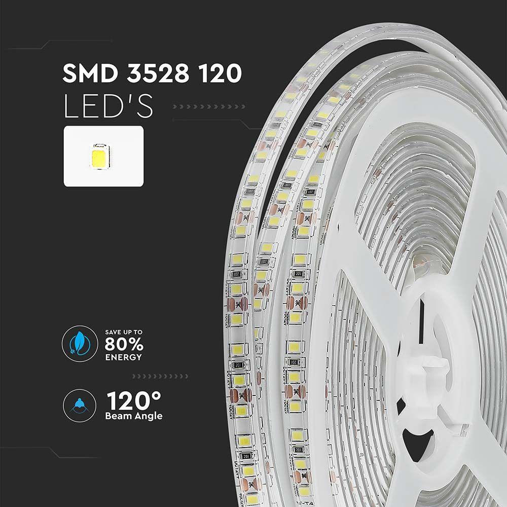 VT-3528 120 8W/M LED STRIP COLORCODE:3000K IP65 (5M/ROLL)(PRICE PER M)