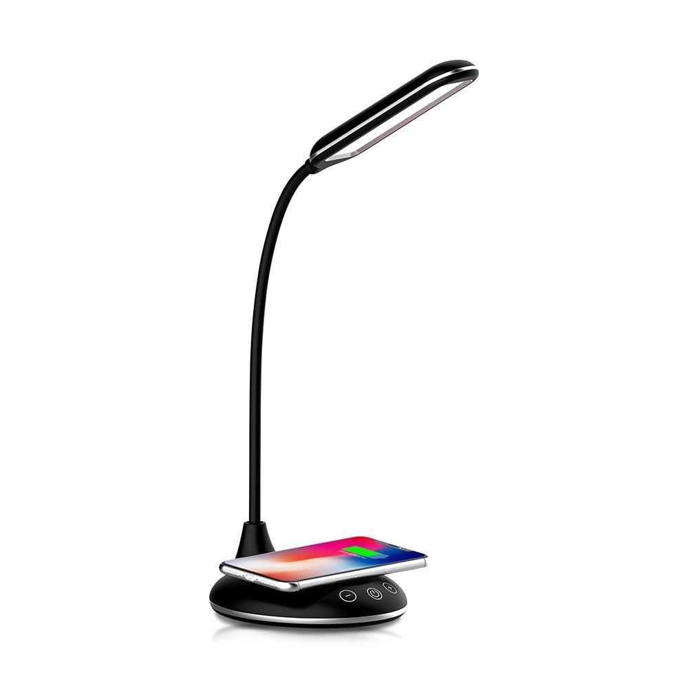 VT-7705 5W LED TABLE LAMP WITH WIRELESS CHARGER 2700K-6500K BLACK