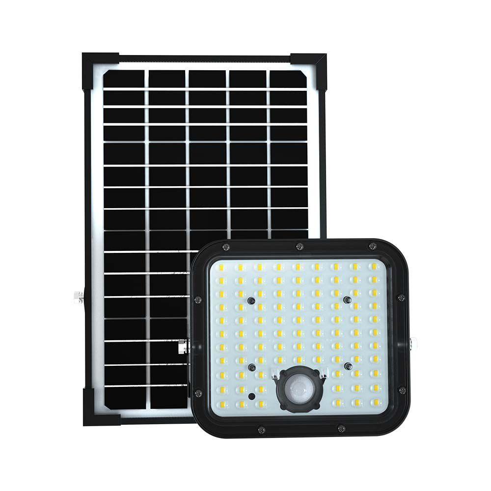 30W Naświetlacz solarny LED 4800LM, Bateria: LiFePO4 6.4V 6000mA, Barwa: 4000K, Kolor: Czarny , VTAC, SKU 10310