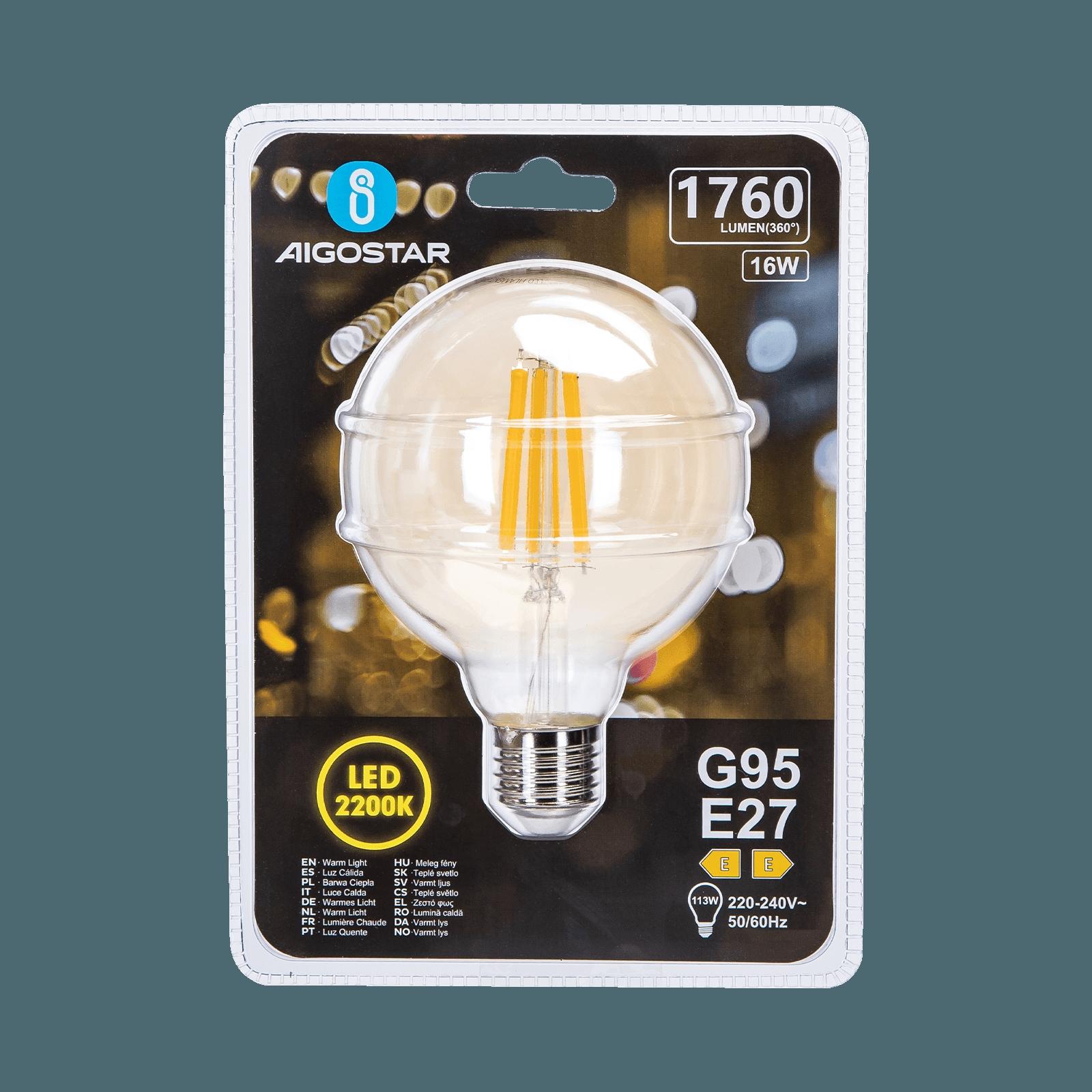 Żarówka LED Filament (Bursztynowa) G95 E27 16W