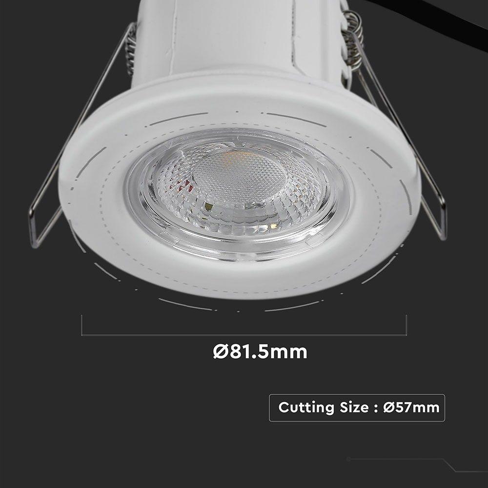 VT-885 5W SPOTLIGHT FIRERATED FITTING SAMSUNG CHIP 6400K -WHITE DIMMABLE