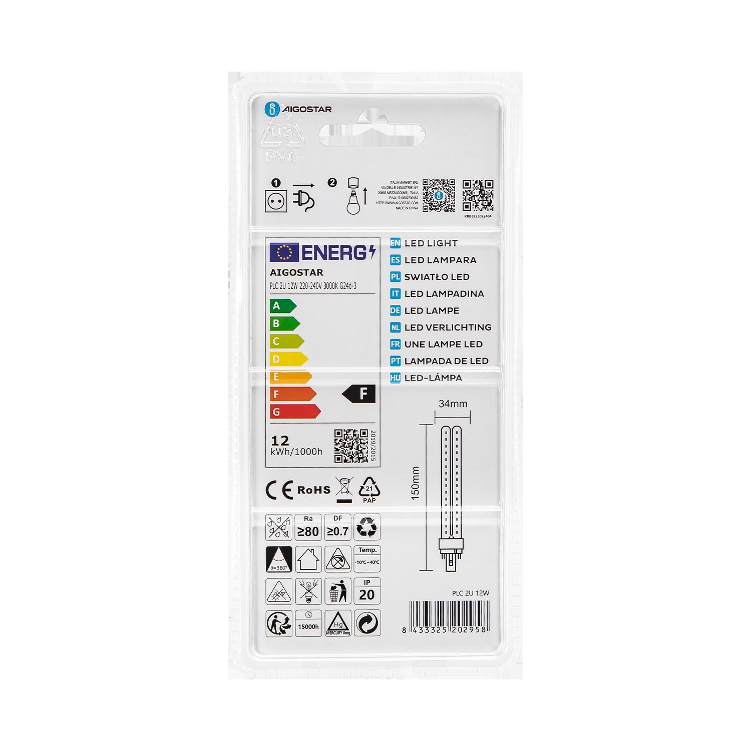 LED G24d-3 12W Double tubes