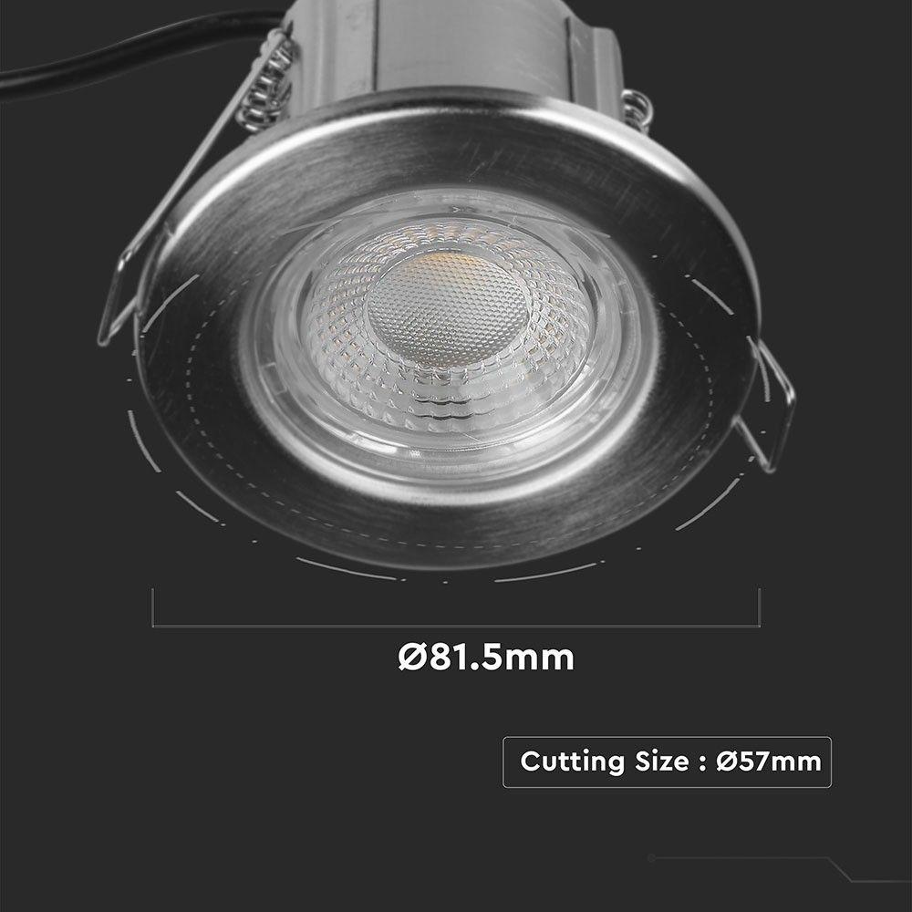 VT-885 5W SPOTLIGHT FIRERATED FITTING SAMSUNG CHIP 4000K -NICKLE DIMMABLE