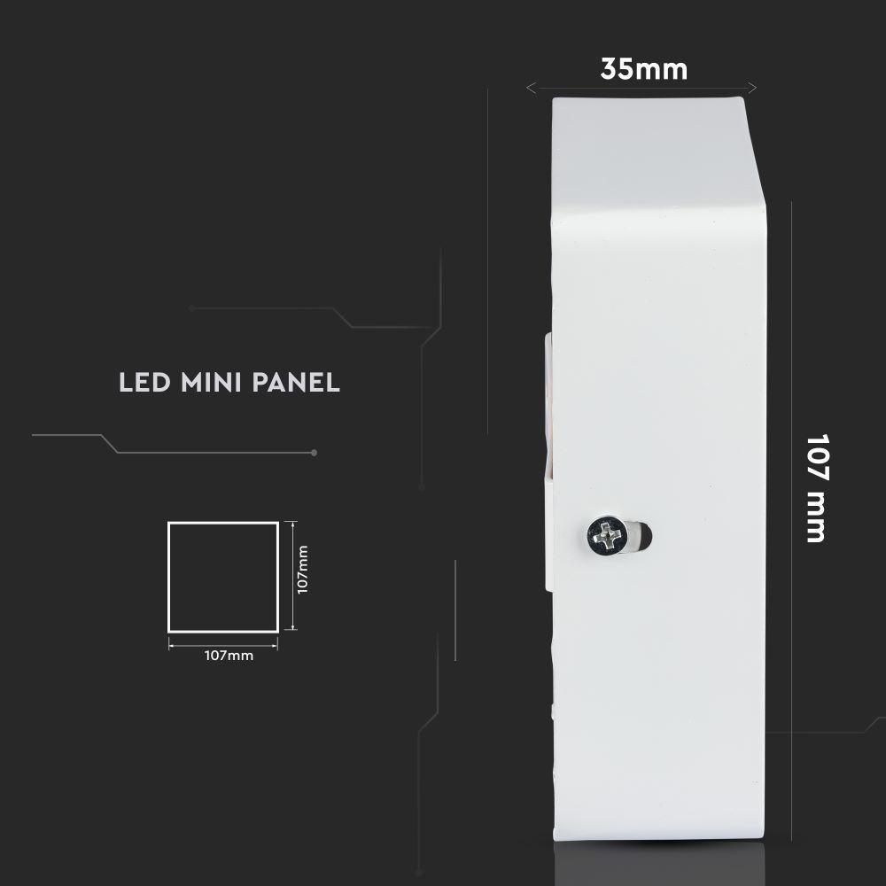 8W Panel LED , Barwa:3000K , Kwadratowa, VTAC, SKU 4802