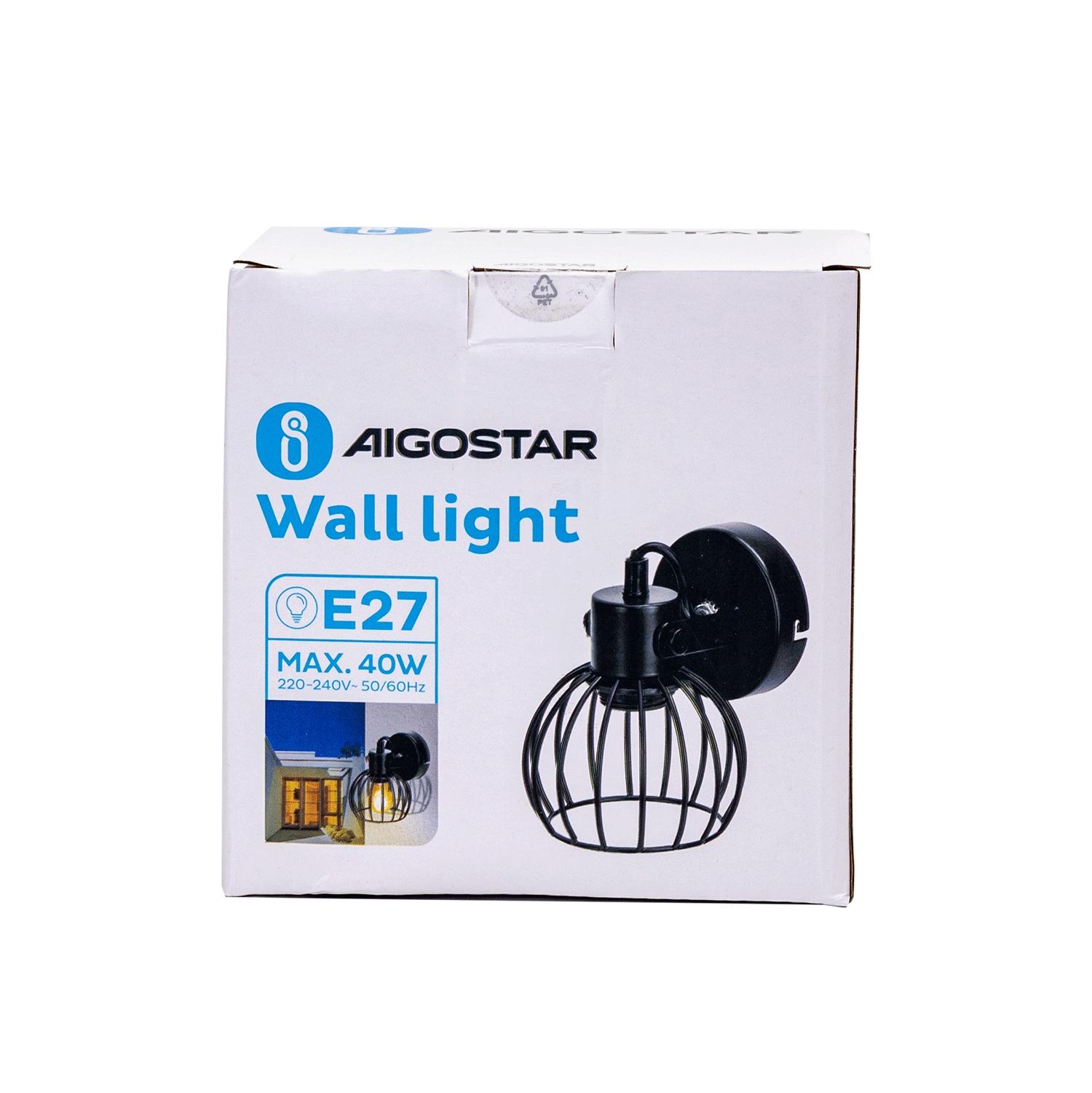 Metal wall light black (without light source) E27