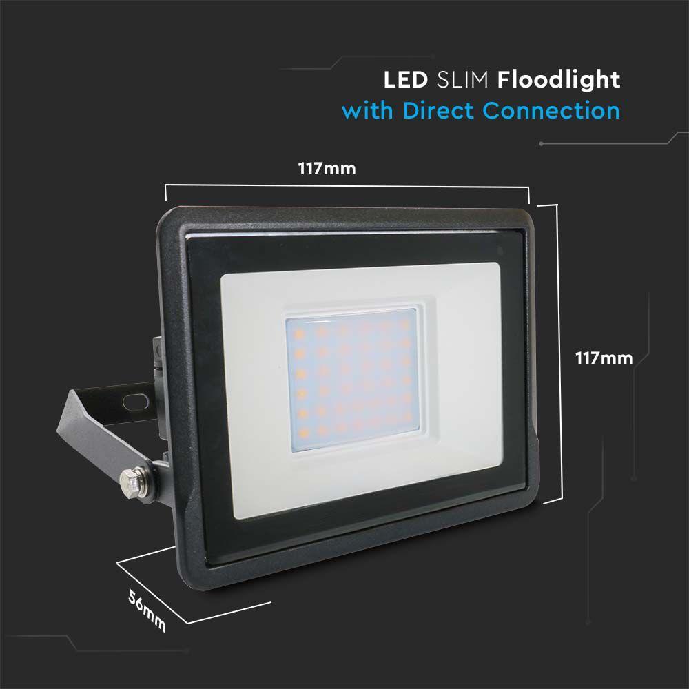 VT-138 30W LED FLOODLIGHT SAMSUNG CHIP DIRECT CONNECTION 4000K BLACK BODY