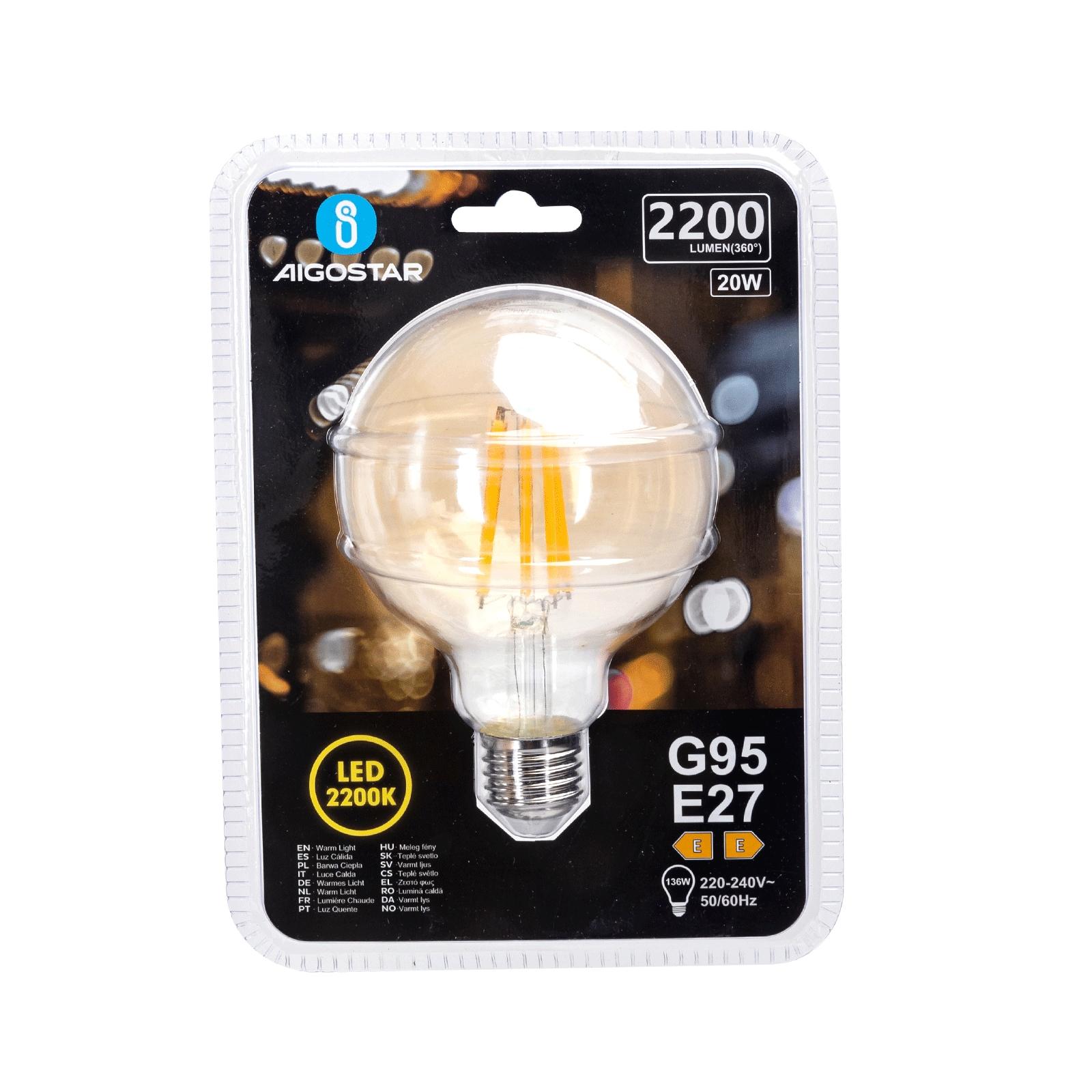 Żarówka LED Filament (Bursztynowa) G95 E27 20W