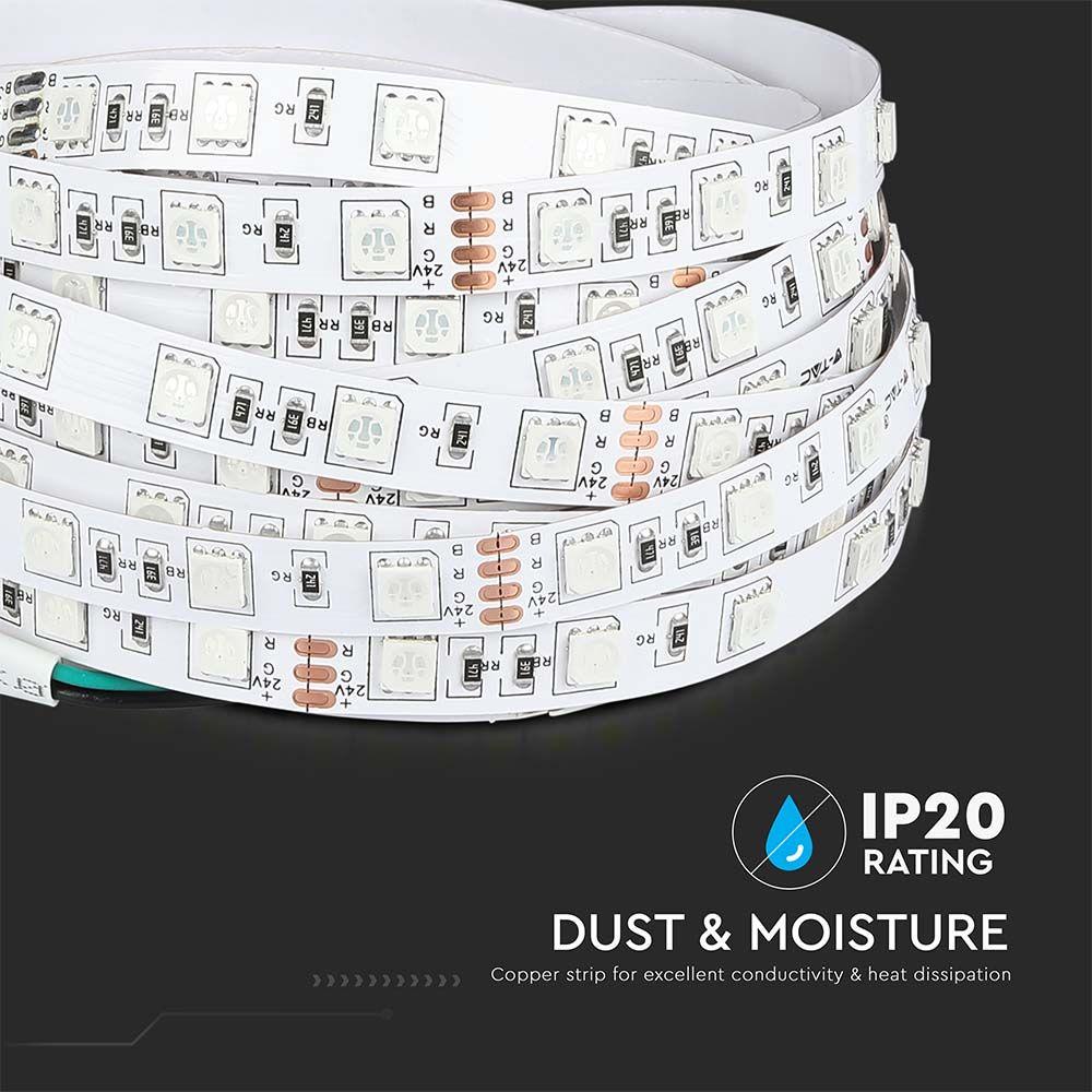 VT-5050 60 7W/M LED STRIP LIGHT RGB IP20 24V (10M/ROLL)(PRICE PER M)