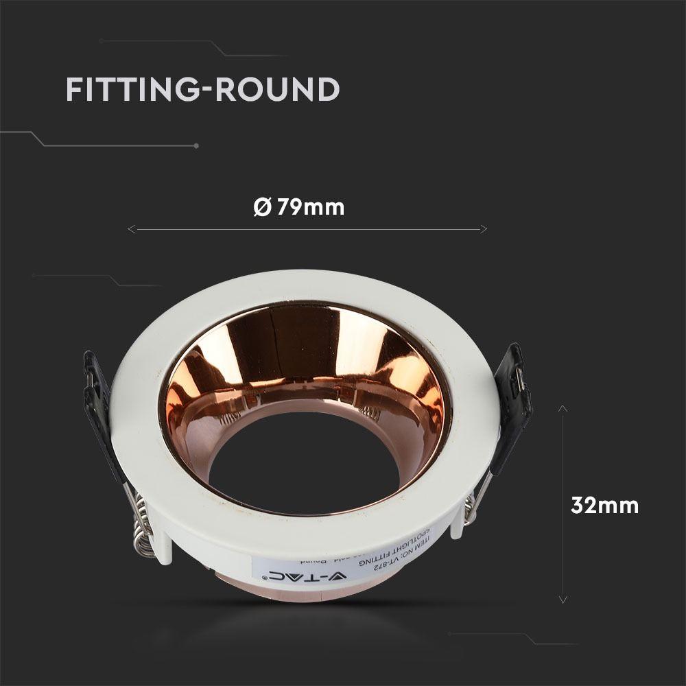 VT-872 GU10 FITTING ROUND-WHITE+ROSE GOLD