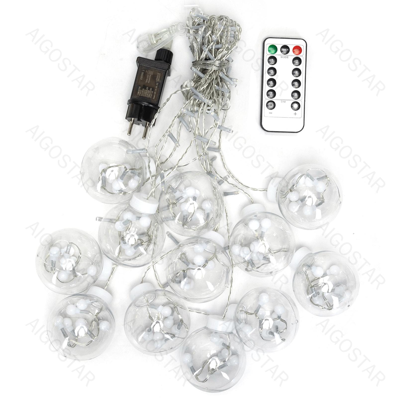 Low voltage connectable string lights, wishing balls (wave), warm white, 3m+3m*0.6m, 12strips