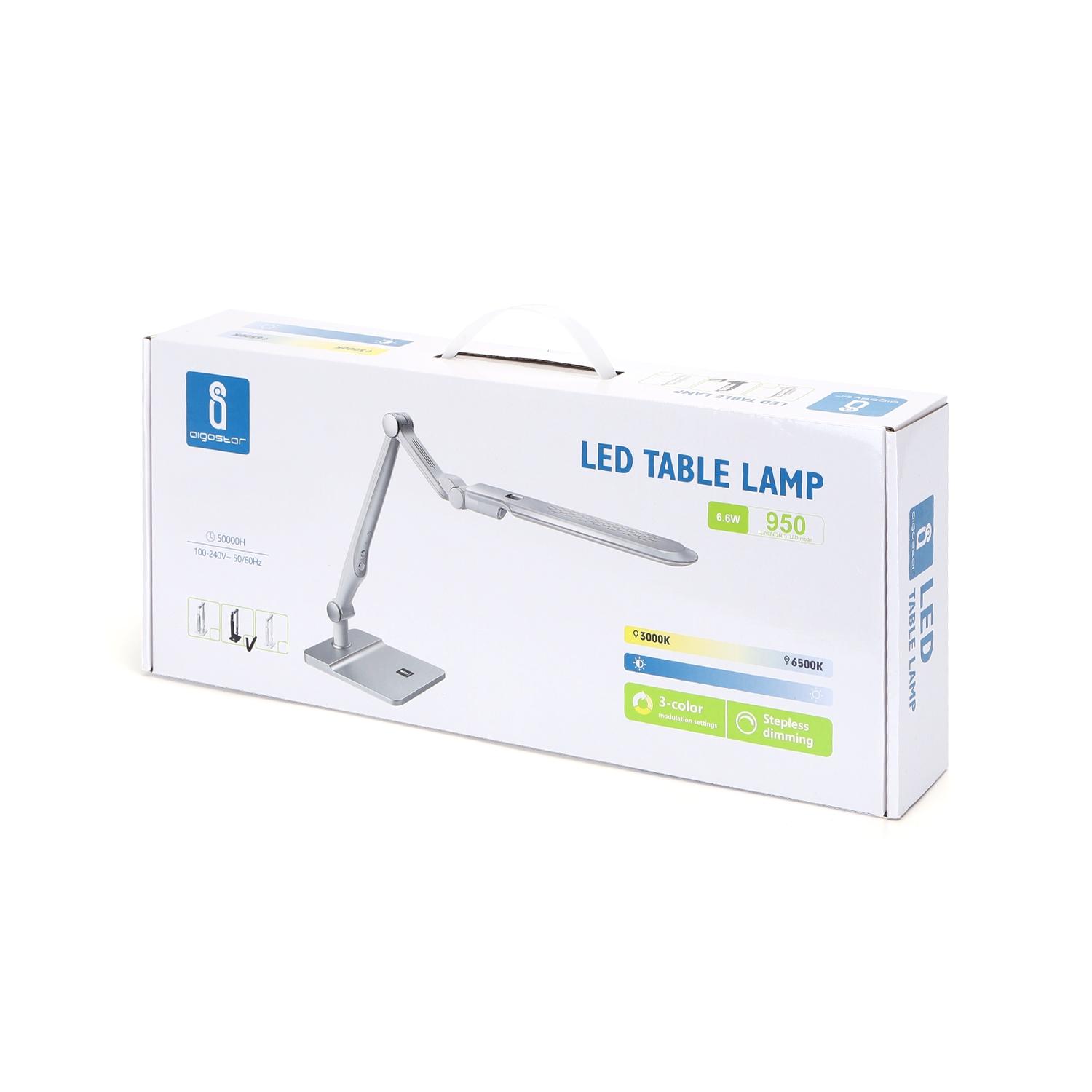 Lampa stołowa LED ściemnialna czarna 9W 3000-6500K